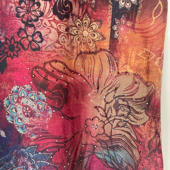 Floral & Rhinestone Shirt - Picture 2 of 7